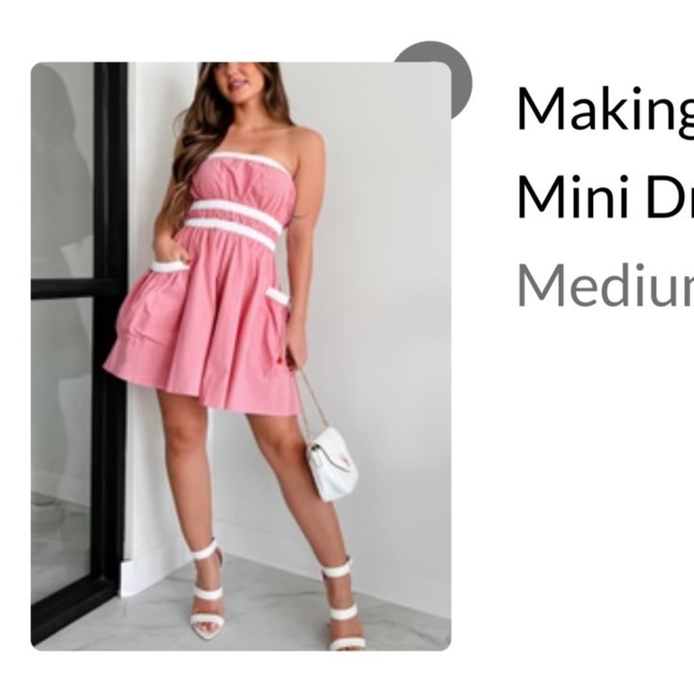 NanaMacs Pink Strapless Mini Dress